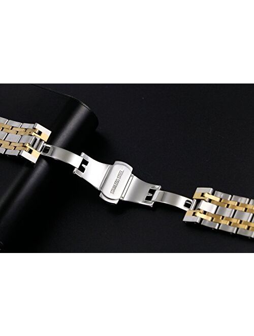 Metal Watch Bracelets Replacement 316L Solid Stainless Steel Straight End