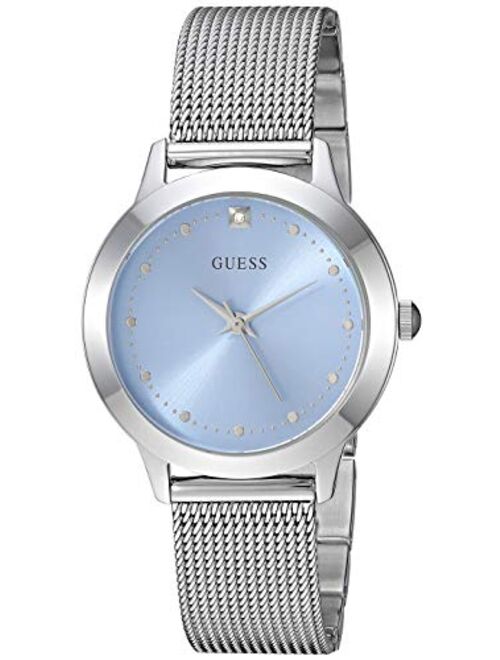 GUESS Women's Quartz Stainless-Steel Strap, Silver, Casual Watch