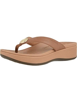 Women's Pacific Pilar Toe-Post Sandals - Ladies Platform Flip Flops with Concealed Orthotic Arch Support