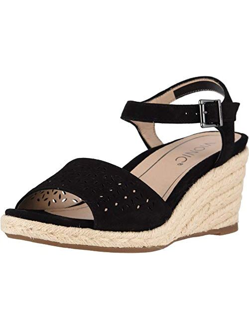 Vionic Women's Tulum Ariel Wedge Sandal - Ladies Espadrille Sandals Concealed Orthotic Support