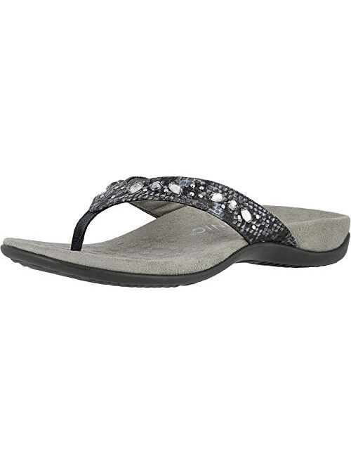 Vionic Women's Rest Lucia Flip-Flop - Rhinestone Toe-Post Sandals with Concealed Orthotic Arch Support