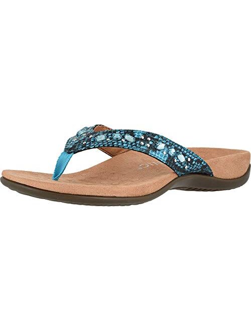 Vionic Women's Rest Lucia Flip-Flop - Rhinestone Toe-Post Sandals with Concealed Orthotic Arch Support