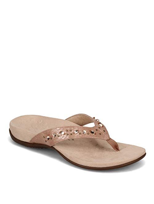 Vionic Women's Rest Lucia Flip-Flop - Rhinestone Toe-Post Sandals with Concealed Orthotic Arch Support