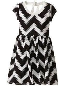 Little Girls' Chevron Print Dress with Open Back