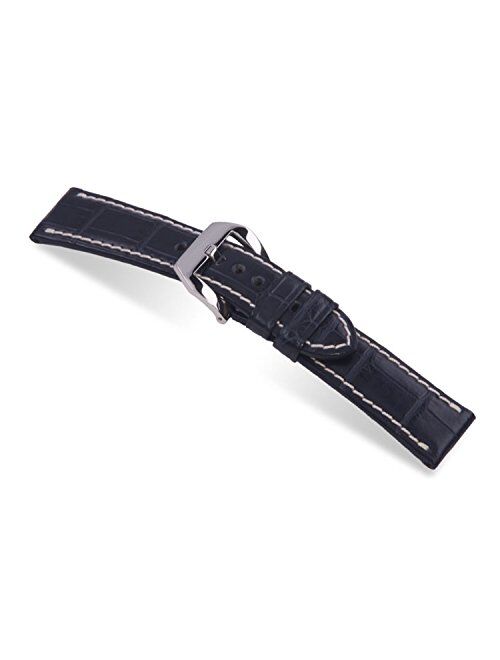 RIOS1931 Modena - Genuine Alligator Watch Band with Attached Pre-v Buckle for Panerai Watches 115x75