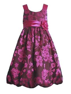 Jessica Ann Fuchsia Floral Special Occasion Bubble Dress (2t-6x)