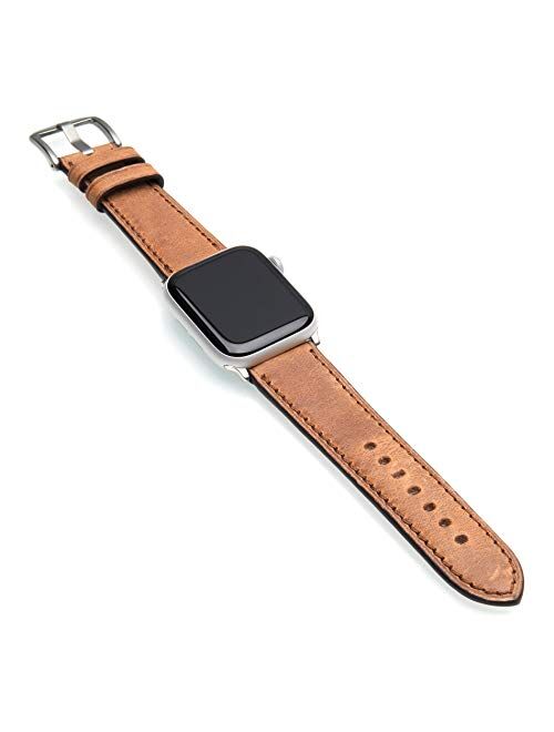 Woodland Vintage Leather Strap Compatible with Apple Watch by Panatime