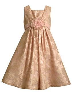 Little Girls 2T-6X Burnout Floral Linen A-Line Social Dress