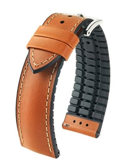 Hirsch James Calf Leather Watch Strap - Caoutchouc Performance Core - 18mm, 20mm, 22mm - Length - Attachment Width / Buckle Width - Quick Release Watch Band