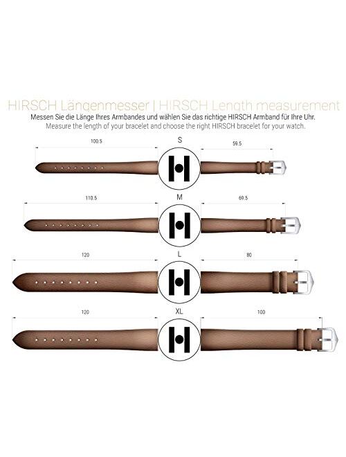 Hirsch George Embossed Calf Leather Watch Strap - 20mm, 22mm, 24mm - Length - Attachment Width / Buckle Width - Quick Release Performance Watch Band