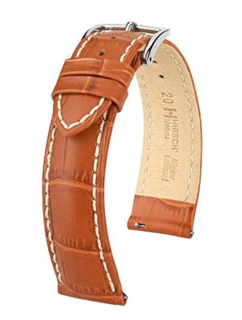 Hirsch Modena Alligator Embossed Calf Leather Watch Strap - 18mm, 19mm, 20mm, 22mm, 24mm - Length - Attachment Width / Buckle Width - Quick Release Watch Band