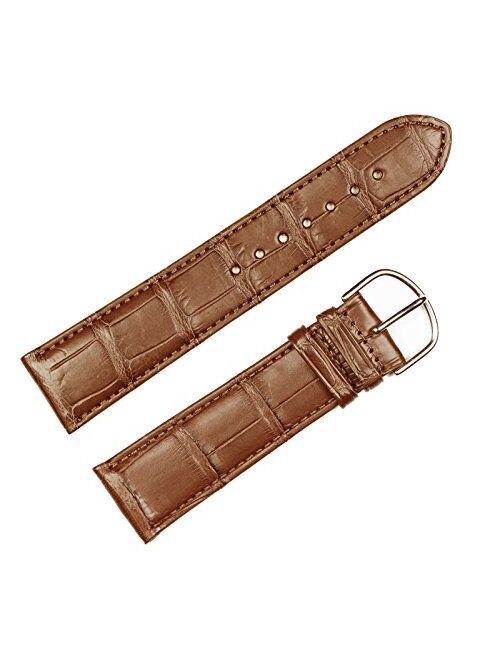 Genuine Alligator Watchband Saddle 20mm Watch Band by deBeer