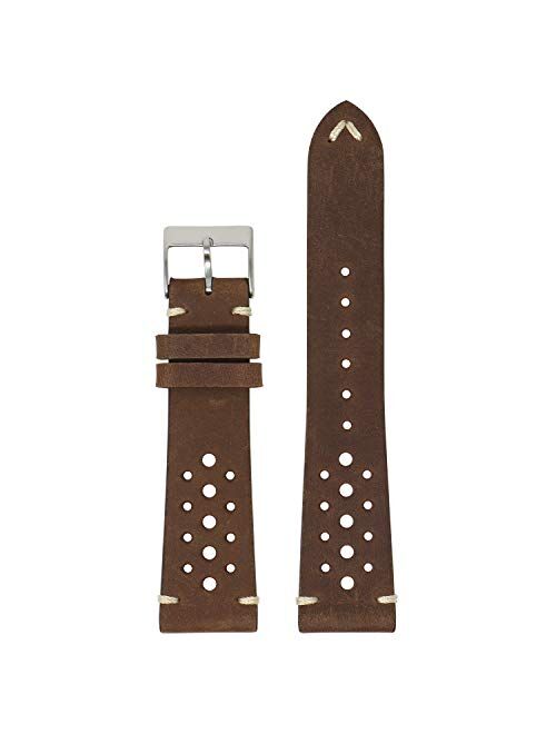 DASSARI Distressed Leather Rally Quick Release Watch Band Strap with Road Worn Finish - Choose Your Color - 18mm 19mm 20mm 21mm 22mm