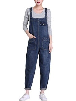 Yimoon Women's Relaxed Fit Baggy Denim Jean Overalls