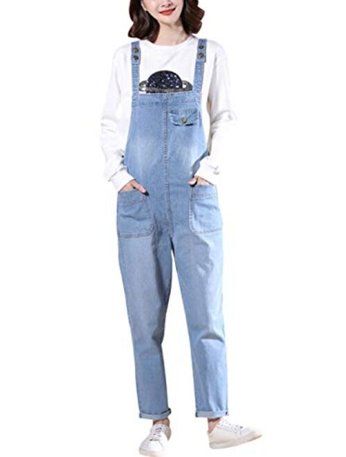 Yimoon Women's Relaxed Fit Baggy Denim Jean Overalls