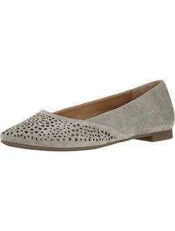 Women's Gem Carmela Perforated Detail Pointed Toe Flats - Ladies Flat Shoes with Concealed Orthotic Arch Support