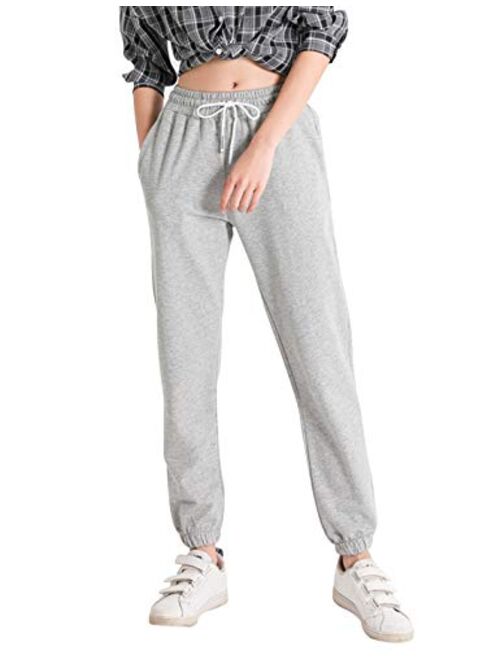 Yimoon Women's Casual Elastic Waist Drawstring Jogger Pants Harem Sweatpants