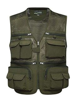 Yimoon Men's Travel Safari Vest Summer Outdoor Pockets Photo Utility Fishing Vest