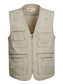 Yimoon Men's Travel Safari Vest Summer Outdoor Pockets Photo Utility Fishing Vest