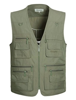 Yimoon Men's Travel Safari Vest Summer Outdoor Pockets Photo Utility Fishing Vest