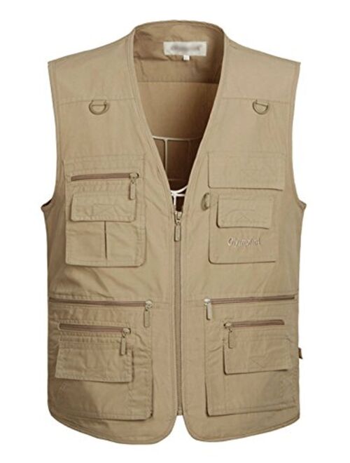 Yimoon Men's Travel Safari Vest Summer Outdoor Pockets Photo Utility Fishing Vest