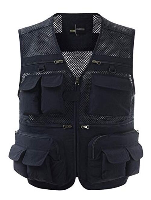 Yimoon Men's Travel Safari Vest Summer Outdoor Pockets Photo Utility Fishing Vest