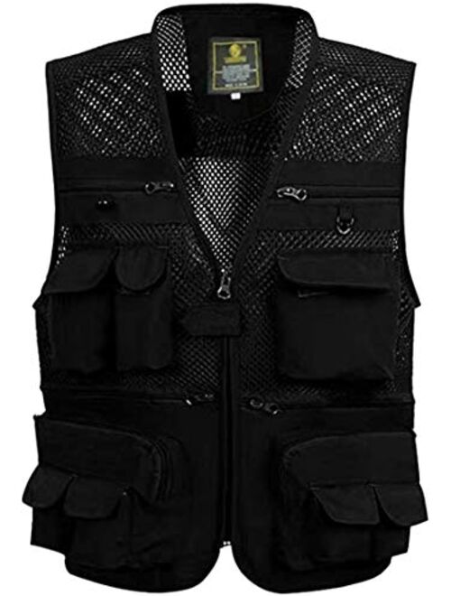 Yimoon Men's Travel Safari Vest Summer Outdoor Pockets Photo Utility Fishing Vest