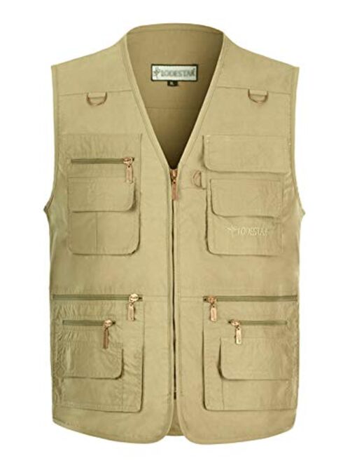 Yimoon Men's Travel Safari Vest Summer Outdoor Pockets Photo Utility Fishing Vest