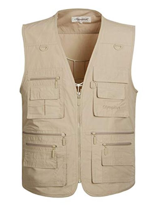 Yimoon Men's Travel Safari Vest Summer Outdoor Pockets Photo Utility Fishing Vest