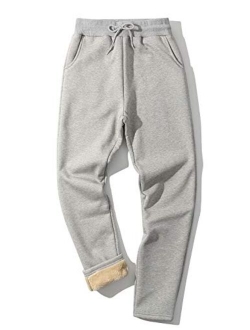 Yimoon Men's Winter Athletic Fleece Pants Sherpa Lined Sweatpants