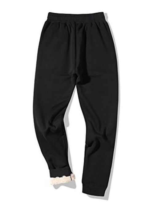 Yimoon Men's Winter Athletic Fleece Pants Sherpa Lined Sweatpants