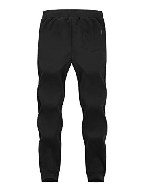 Yimoon Men’s Winter Sherpa Lined Sweatpants Active Running Jogger Pants