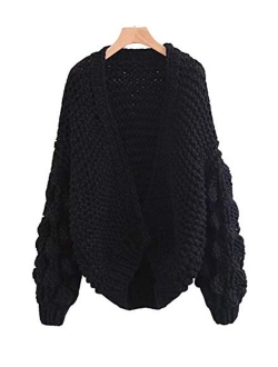 Yimoon Women's Lantern Sleeve Open Front Warm Chunky Cardigan