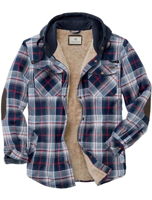 Legendary Whitetails Men's Camp Night Berber Lined Hooded Flannel Shirt Jacket