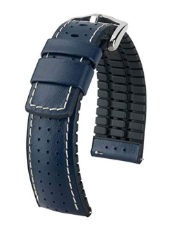 Hirsch Tiger Calf Leather Watch Strap - Performance Caoutchouc Core - 18mm, 20mm, 21mm, 22mm, 24mm - Length - Attachment Width / Buckle Width - Quick Release Watch Band