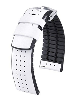 Hirsch Tiger Calf Leather Watch Strap - Performance Caoutchouc Core - 18mm, 20mm, 21mm, 22mm, 24mm - Length - Attachment Width / Buckle Width - Quick Release Watch Band