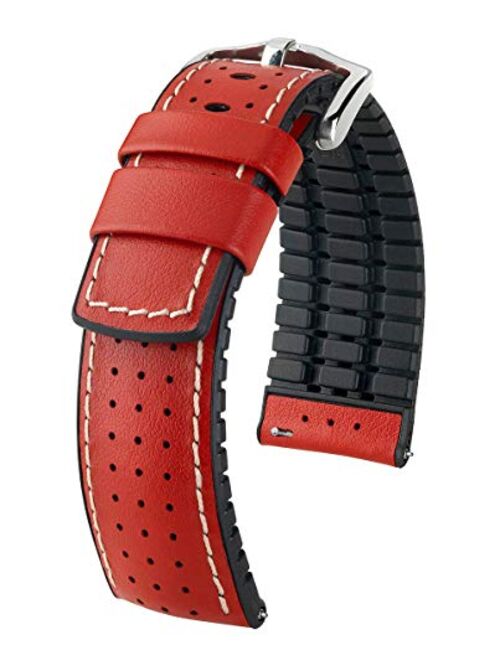 Hirsch Tiger Calf Leather Watch Strap - Performance Caoutchouc Core - 18mm, 20mm, 21mm, 22mm, 24mm - Length - Attachment Width / Buckle Width - Quick Release Watch Band