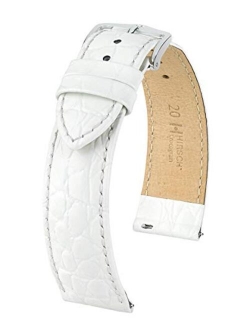 Hirsch Crocograin Bonded Crocodile Leather Watch Strap - 12mm, 13mm, 14mm, 15mm, 16mm, 17mm, 18mm, 19mm, 20mm, 22mm - Length - Attachment Width / Buckle Width - Quick Rel