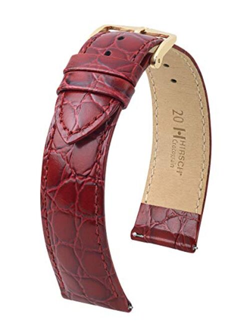 Hirsch Crocograin Bonded Crocodile Leather Watch Strap - 12mm, 13mm, 14mm, 15mm, 16mm, 17mm, 18mm, 19mm, 20mm, 22mm - Length - Attachment Width / Buckle Width - Quick Rel