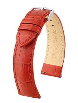 Hirsch Duke Alligator Embossed Calf Leather Watch Strap - 12mm, 13mm, 14mm, 15mm, 16mm, 18mm, 20mm, 22mm, 24mm - Length - Attachment / Buckle Width - Quick Release Watch 