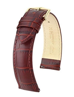 Hirsch Duke Alligator Embossed Calf Leather Watch Strap - 12mm, 13mm, 14mm, 15mm, 16mm, 18mm, 20mm, 22mm, 24mm - Length - Attachment / Buckle Width - Quick Release Watch 