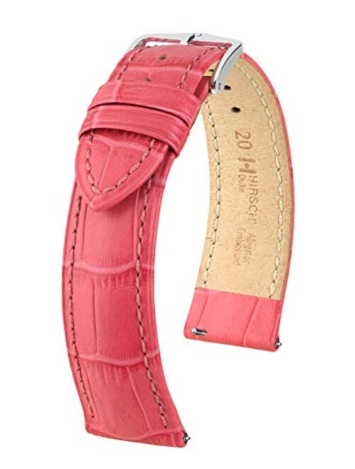 Hirsch Duke Alligator Embossed Calf Leather Watch Strap - 12mm, 13mm, 14mm, 15mm, 16mm, 18mm, 20mm, 22mm, 24mm - Length - Attachment / Buckle Width - Quick Release Watch 