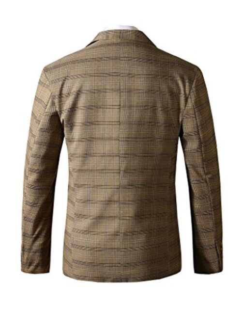 Hanayome Men's Plaid Suit Separate Jacket 2017 New Blazer Outerwear