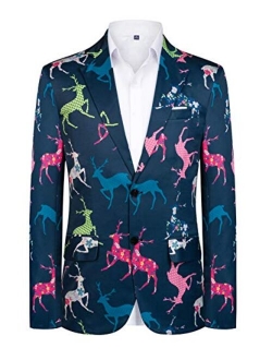 Hanayome Christmas Men Suits Printing Jacket Ugly Party