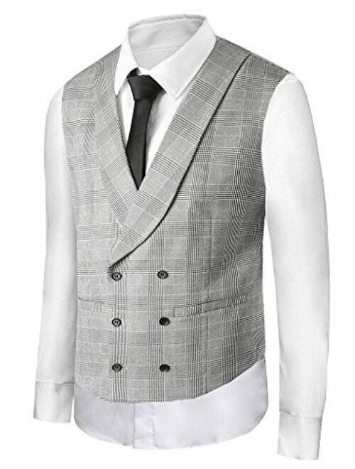 Hanayome Men's Fashion Business V-Neck Casual Slim Fit Suit Vest Plus Size Jacket SI2