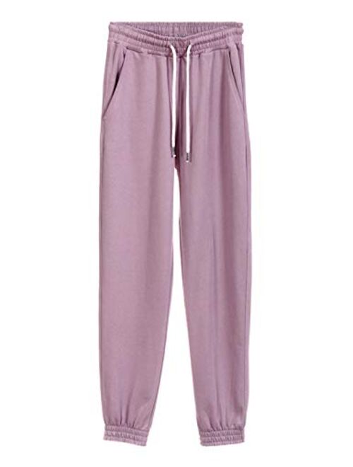 Yimoon Women's Casual Loose Athletic Active Long Trousers Sweatpants with Drawstring