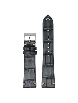 DASSARI Vintage Alligator Leather Quick Release Watch Band Strap - Choose Your Color - 18mm 19mm 20mm 21mm 22mm 24mm