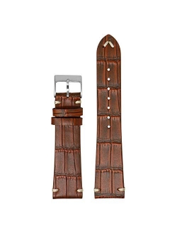 DASSARI Vintage Alligator Leather Quick Release Watch Band Strap - Choose Your Color - 18mm 19mm 20mm 21mm 22mm 24mm