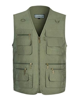 Yimoon Men's Casual Outdoor Vest Multi-Pocket Photography Fishing Vest