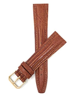 Bandini Leather Watch Band Strap - Lizard Pattern - Glossy Finish - 4 Colors - 12mm, 14mm, 16mm, 18mm, 20mm